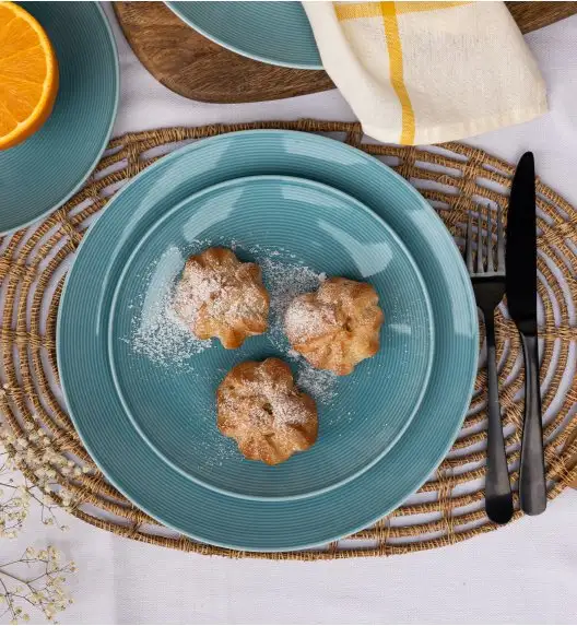 LUBIANA ETO MODERN K6 OPK Serwis obiadowy / niebieski 36 el / 12 osób / porcelana ręcznie malowana