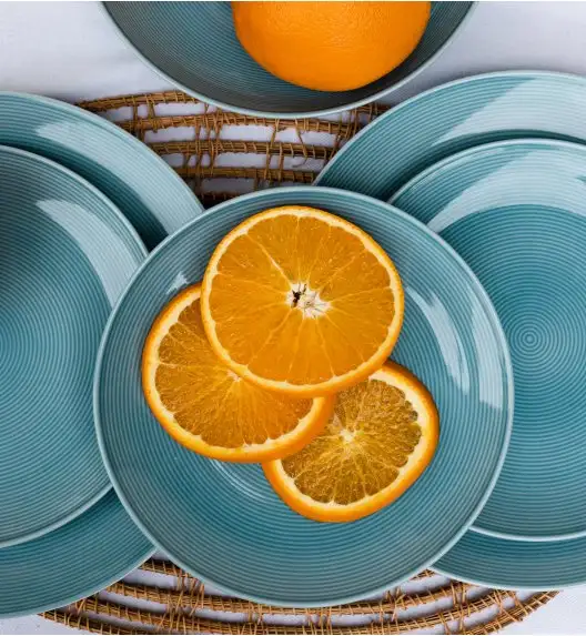 LUBIANA ETO MODERN K6 OPK Serwis obiadowy / niebieski 36 el / 12 osób / porcelana ręcznie malowana