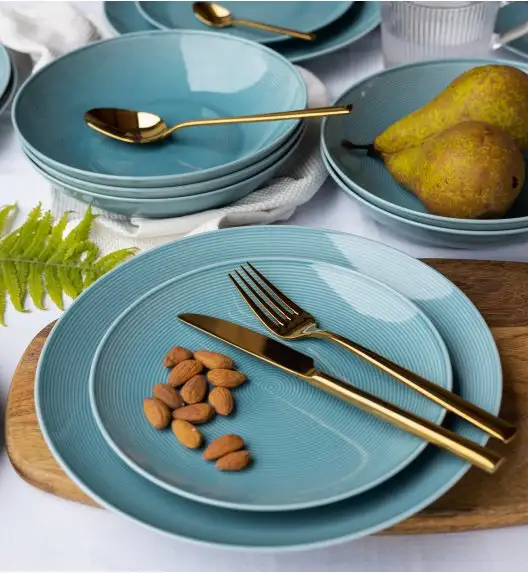 LUBIANA ETO MODERN K6 OPK Serwis obiadowy / niebieski 72 el / 24 osób / porcelana ręcznie malowana