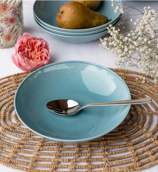 LUBIANA ETO MODERN K6 OPK Serwis obiadowy / niebieski 72 el / 24 osób / porcelana ręcznie malowana