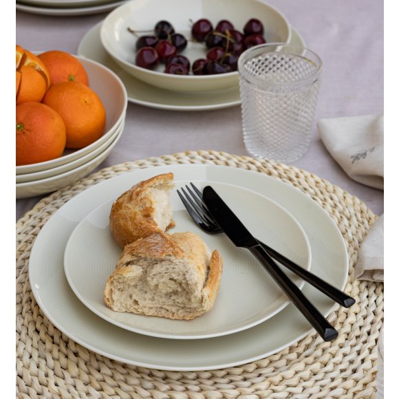 LUBIANA ETO MODERN KE00 Serwis obiadowy kremowy 72 el / 24 osoby / porcelana ręcznie malowana