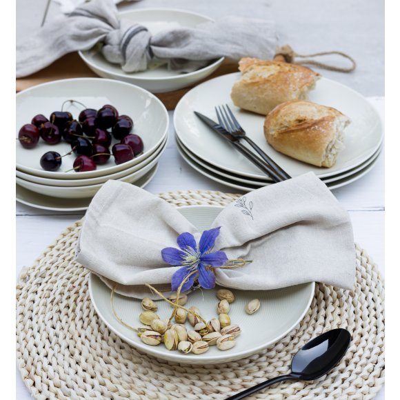 LUBIANA ETO MODERN KE00 Serwis obiadowy kremowy 72 el / 24 osoby / porcelana ręcznie malowana