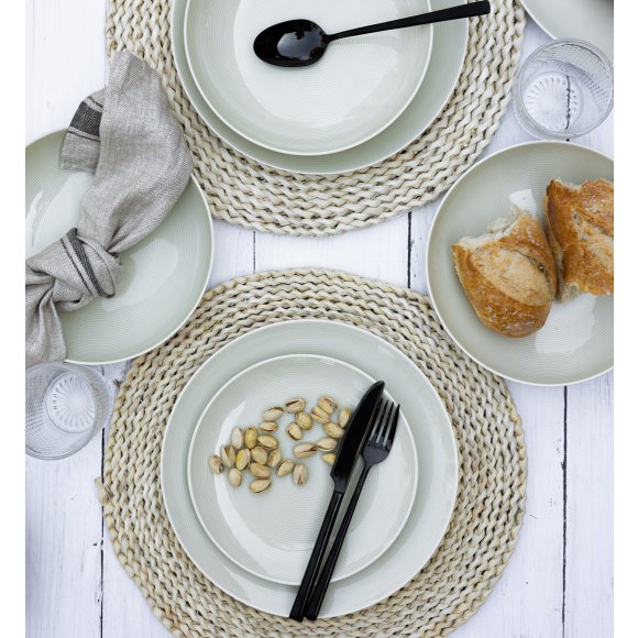 LUBIANA ETO MODERN KE00 Serwis obiadowy kremowy 72 el / 24 osoby / porcelana ręcznie malowana