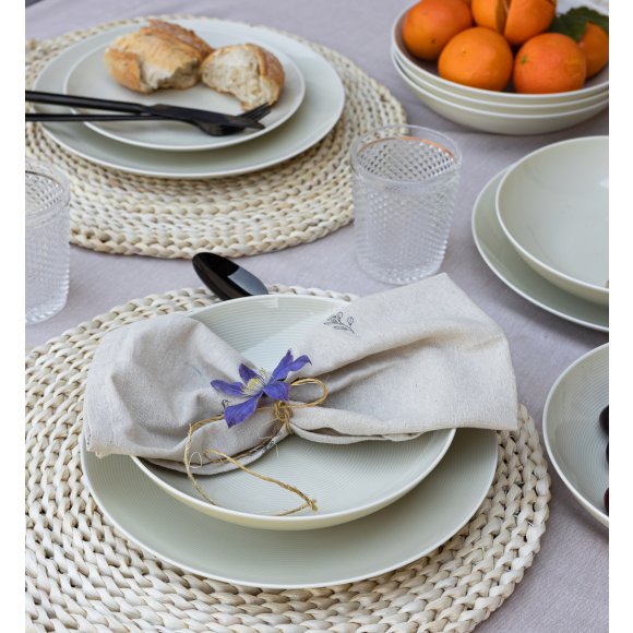LUBIANA ETO MODERN KE00 Serwis obiadowy kremowy 72 el / 24 osoby / porcelana ręcznie malowana