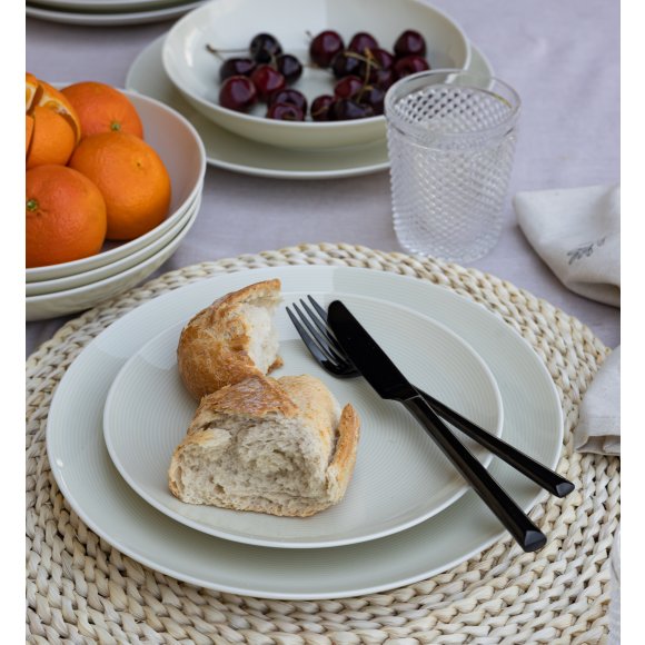 LUBIANA ETO MODERN KE00 Serwis obiadowy kremowy 72 el / 24 osoby / porcelana ręcznie malowana