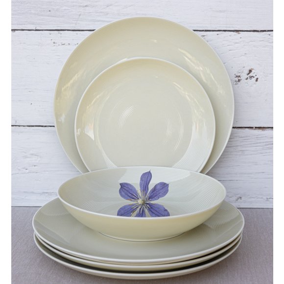 LUBIANA ETO MODERN KE00 Serwis obiadowy kremowy 72 el / 24 osoby / porcelana ręcznie malowana
