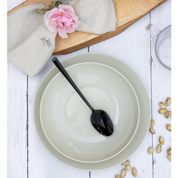 LUBIANA ETO MODERN KE00 Serwis obiadowy kremowy 72 el / 24 osoby / porcelana ręcznie malowana