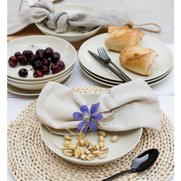 LUBIANA ETO MODERN KE00 Serwis obiadowy kremowy 72 el / 24 osoby / porcelana ręcznie malowana