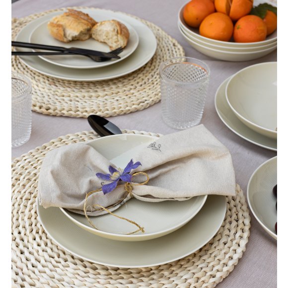 LUBIANA ETO MODERN KE00 Serwis obiadowy kremowy 72 el / 24 osoby / porcelana ręcznie malowana