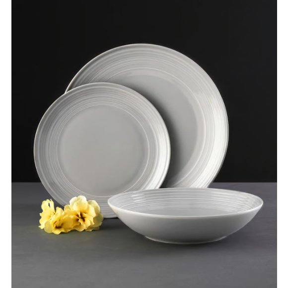 AMBITION LINEA Serwis obiadowy szary 18 elementów dla 6 osób / porcelana