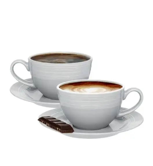 AMBITION LINEA Serwis kawowy szary 12 elementów dla 6 osób / porcelana