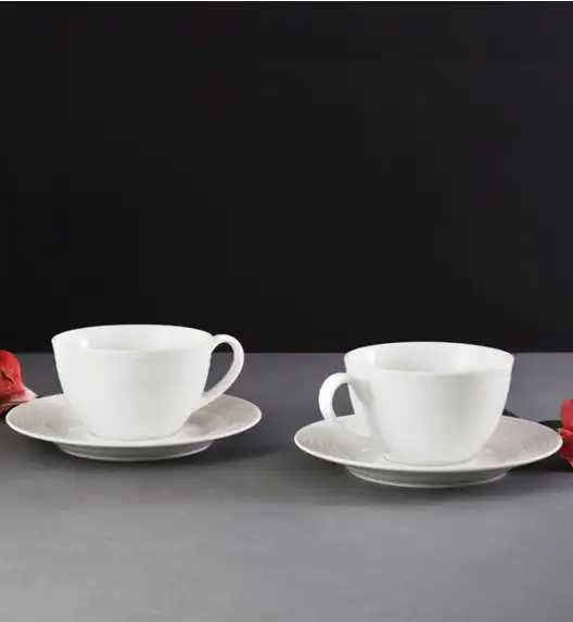 AMBITION LINEA Serwis kawowy biały 12 elementów dla 6 osób / porcelana