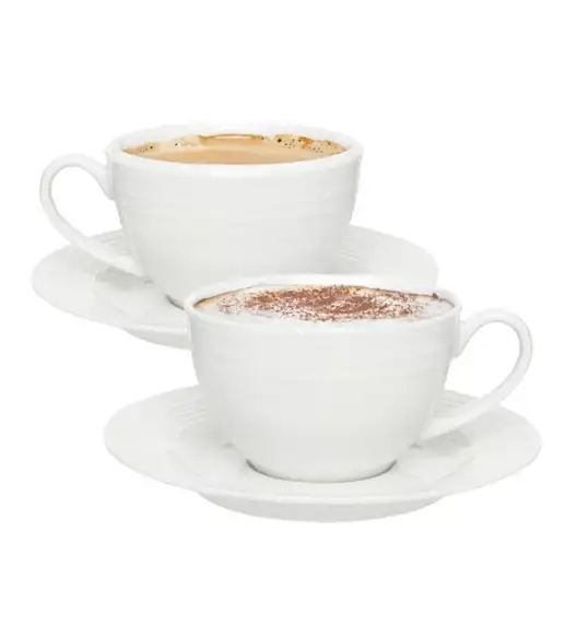 AMBITION LINEA Serwis kawowy biały 12 elementów dla 6 osób / porcelana