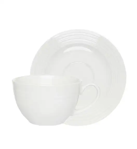 AMBITION LINEA Serwis kawowy biały 12 elementów dla 6 osób / porcelana