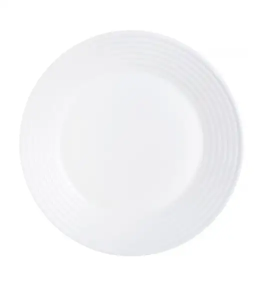 LUMINARC HARENA Komplet obiadowy 18 el dla 6 os biało - czarny / Wyprodukowane we Francji / Szkło hartowane