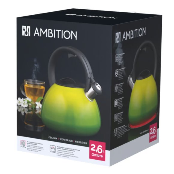 AMBITION OMBRE Czajnik 2,6 l limonkowy / indukcja