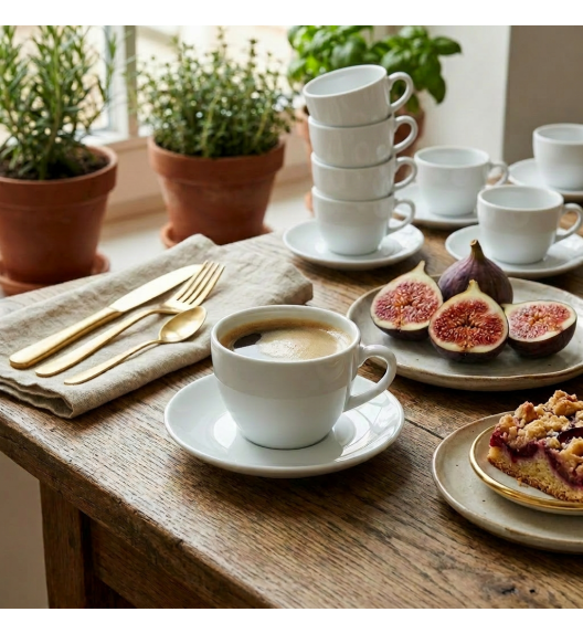 LUBIANA BISTRO / NANA 12x Filiżanka 200 ml + spodek 14,5 cm / porcelana