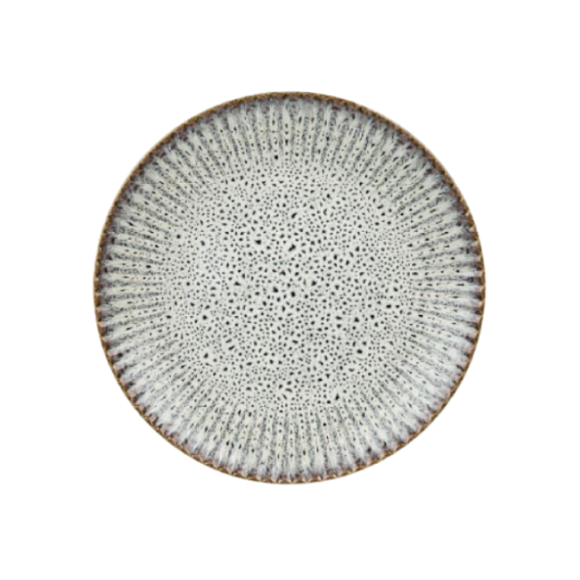LUBIANA STONEWARE CERAMIKA / METEOR DESERT / Serwis obiadowy 36 elementów dla 12 osób / odcień piaskowo-niebieski