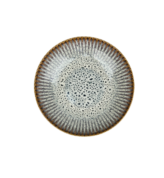 LUBIANA STONEWARE CERAMIKA / METEOR DESERT / Serwis obiadowy 36 elementów dla 12 osób / odcień piaskowo-niebieski