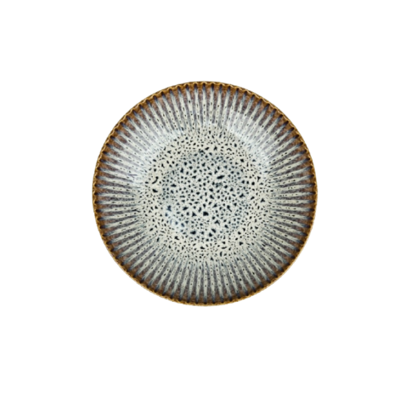 LUBIANA STONEWARE CERAMIKA / METEOR DESERT / Serwis obiadowy 36 elementów dla 12 osób / odcień piaskowo-niebieski