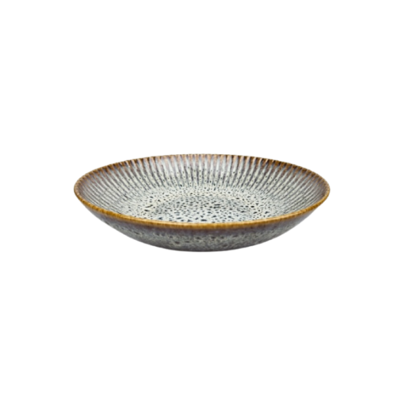 LUBIANA STONEWARE CERAMIKA / METEOR DESERT / Serwis obiadowy 36 elementów dla 12 osób / odcień piaskowo-niebieski