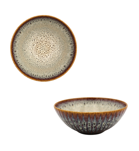 LUBIANA STONEWARE CERAMIKA / METEOR DESERT / Salaterka 17 cm / odcień piaskowo-niebieski
