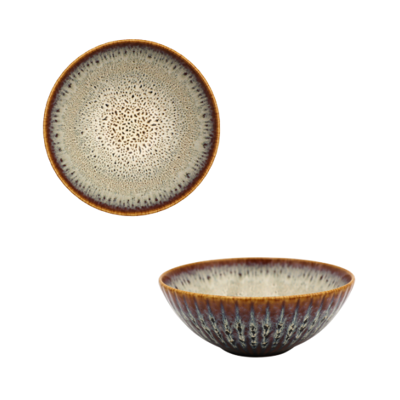 LUBIANA STONEWARE CERAMIKA / METEOR DESERT / Salaterka 17 cm / odcień piaskowo-niebieski