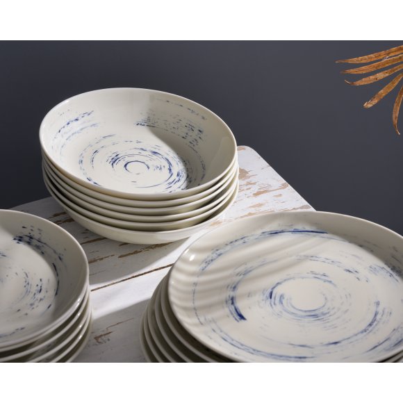 CHODZIEŻ CITY CT22 BORÓWKOWY KREM Serwis obiadowy 18 el / 6 osób / porcelana
