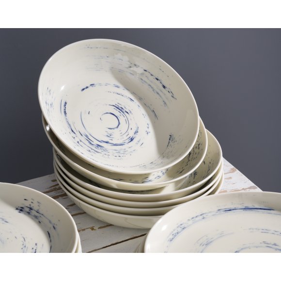 CHODZIEŻ CITY CT22 BORÓWKOWY KREM Serwis obiadowy 18 el / 6 osób / porcelana