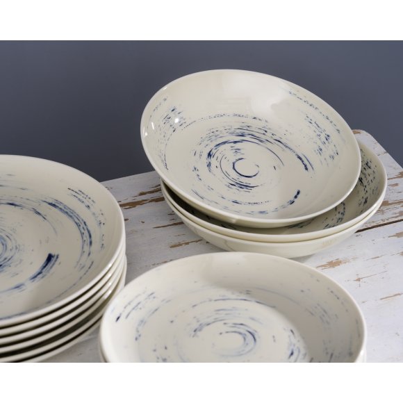 CHODZIEŻ CITY CT22 BORÓWKOWY KREM Serwis obiadowy 18 el / 6 osób / porcelana