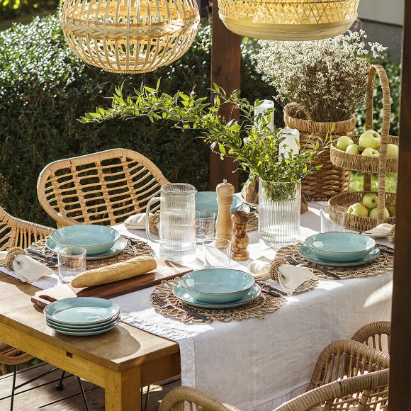 CHODZIEŻ CITY CT05 ŻYWIOŁY Serwis obiadowy 18 el / 6 osób / SPOKÓJ OCEANU / porcelana