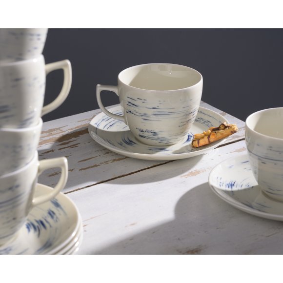 WYPRZEDAŻ! CHODZIEŻ CITY CT22 BORÓWKOWY KREM Serwis kawowy 12 el / 6 osób / porcelana