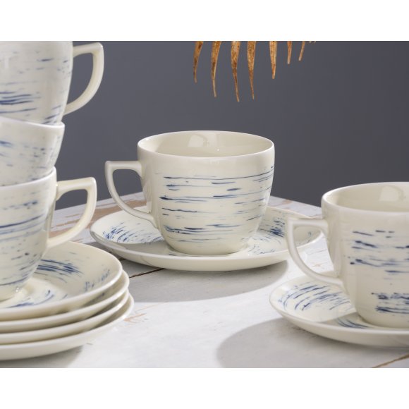 WYPRZEDAŻ! CHODZIEŻ CITY CT22 BORÓWKOWY KREM Serwis kawowy 12 el / 6 osób / porcelana