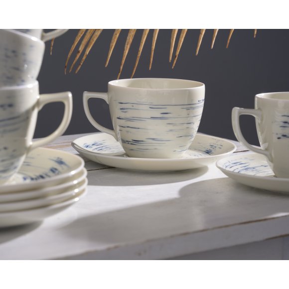 WYPRZEDAŻ! CHODZIEŻ CITY CT22 BORÓWKOWY KREM Serwis kawowy 12 el / 6 osób / porcelana