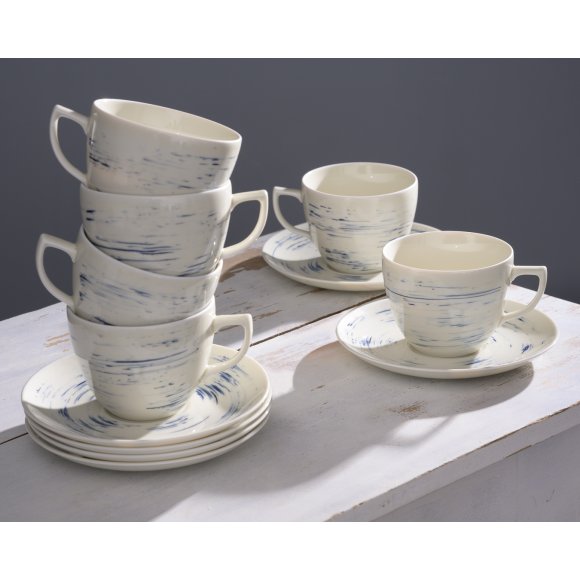 WYPRZEDAŻ! CHODZIEŻ CITY CT22 BORÓWKOWY KREM Serwis kawowy 12 el / 6 osób / porcelana