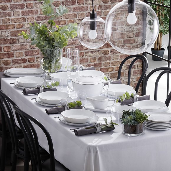 CHODZIEŻ CITY B325 PLATYNOWE Serwis obiadowy 44 el / 12 osób / porcelana