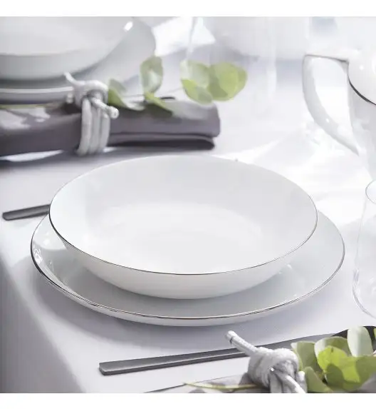 CHODZIEŻ CITY B325 PLATYNOWE Serwis obiadowy 44 el / 12 osób / porcelana