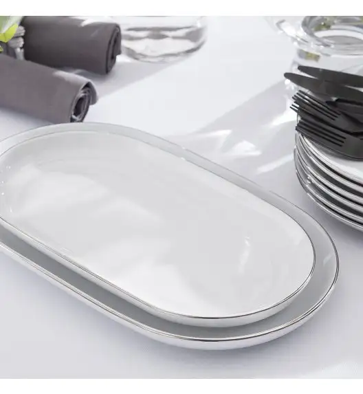 CHODZIEŻ CITY B325 PLATYNOWE Serwis obiadowy 44 el / 12 osób / porcelana