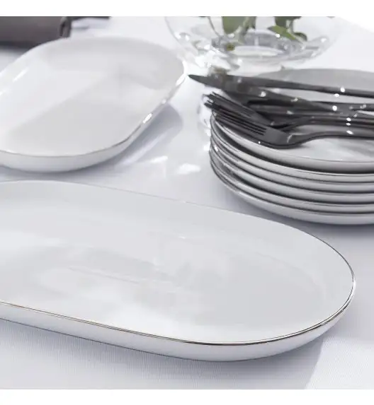 CHODZIEŻ CITY B325 PLATYNOWE Serwis obiadowy 44 el / 12 osób / porcelana