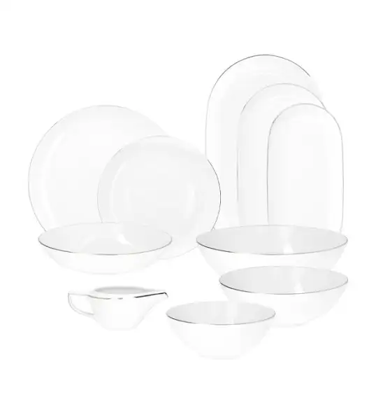 CHODZIEŻ CITY B325 PLATYNOWE Serwis obiadowy 44 el / 12 osób / porcelana
