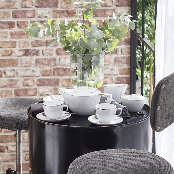 CHODZIEŻ CITY B325 PLATYNOWE Serwis kawowy 39 el / 12 osób / porcelana