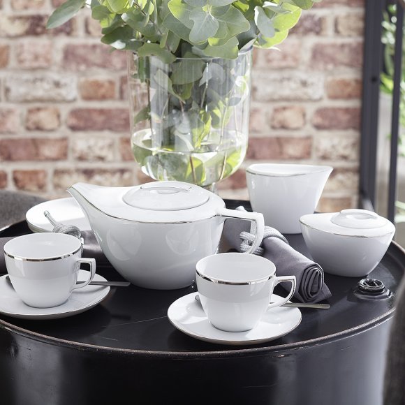 CHODZIEŻ CITY B325 PLATYNOWE Serwis kawowy 39 el / 12 osób / porcelana