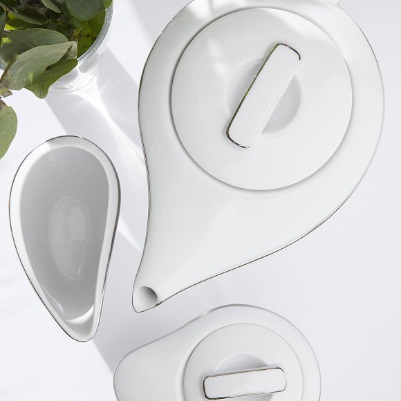 CHODZIEŻ CITY B325 PLATYNOWE Serwis kawowy 39 el / 12 osób / porcelana