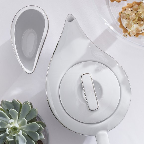 CHODZIEŻ CITY B325 PLATYNOWE Serwis kawowy 39 el / 12 osób / porcelana