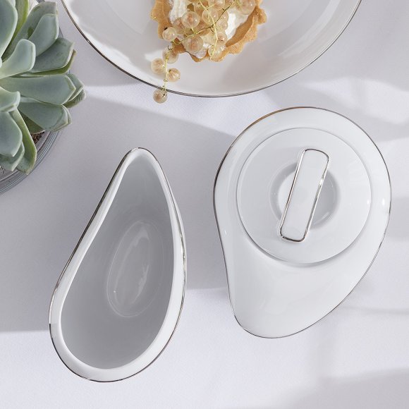 CHODZIEŻ CITY B325 PLATYNOWE Serwis kawowy 39 el / 12 osób / porcelana