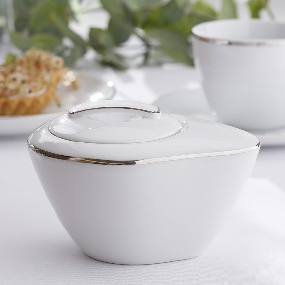 CHODZIEŻ CITY B325 PLATYNOWE Serwis kawowy 39 el / 12 osób / porcelana