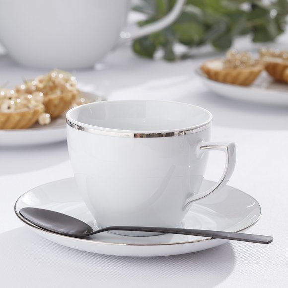 CHODZIEŻ CITY B325 PLATYNOWE Serwis kawowy 39 el / 12 osób / porcelana