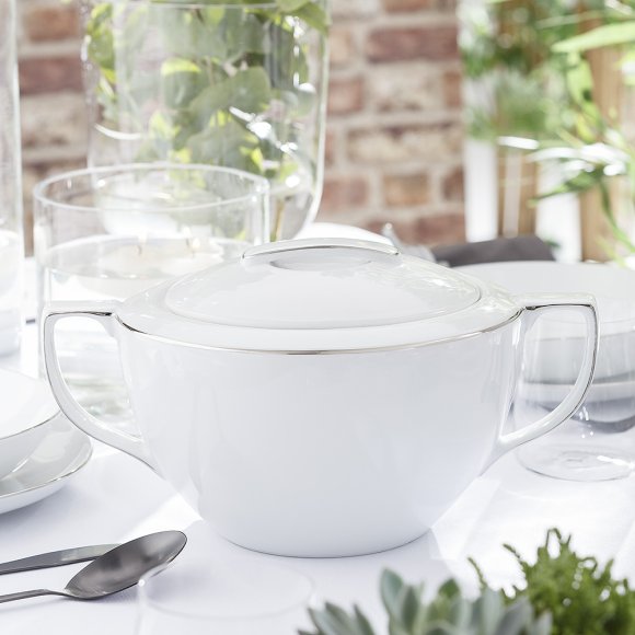 CHODZIEŻ CITY B325 PLATYNOWE Waza z pokrywką 2,5 l / porcelana