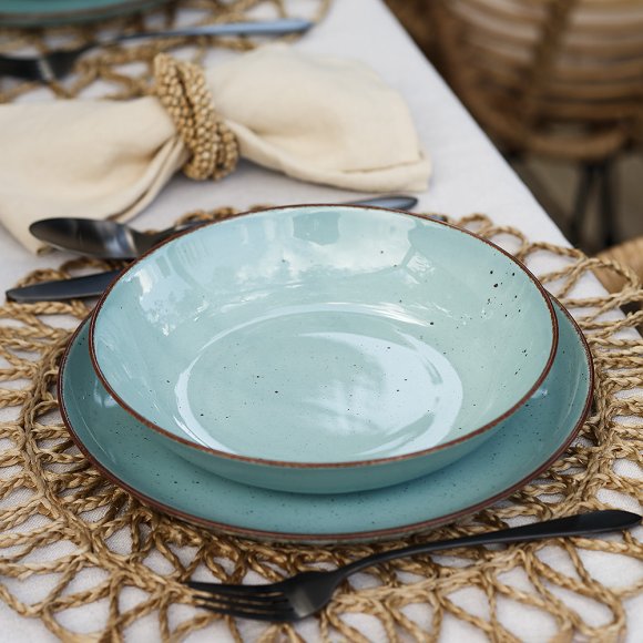CHODZIEŻ CITY CT05 ŻYWIOŁY Serwis obiadowo-kawowy 30 el / 6 osób / SPOKÓJ OCEANU / porcelana