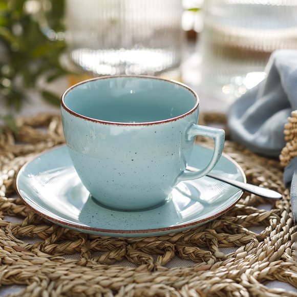 CHODZIEŻ CITY CT05 ŻYWIOŁY Serwis obiadowo-kawowy 30 el / 6 osób / SPOKÓJ OCEANU / porcelana